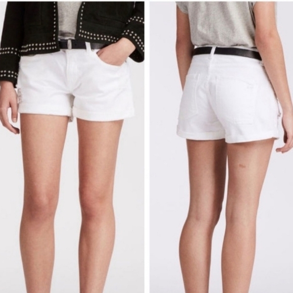 All Saints white distressed denim shorts - Picture 1 of 10